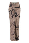 OUDE WAAG 25 Autumn/Winter Stretch Velvet Pleated Skirt OW-OW-25AW-SK17P2WI018-MHYH Beige Gray Print